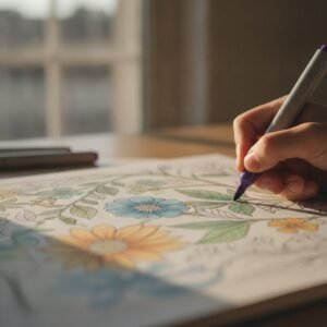 Ilustração sobre melhores técnicas de colorir com canetinha em livro de colorir - Ateliê Artístico