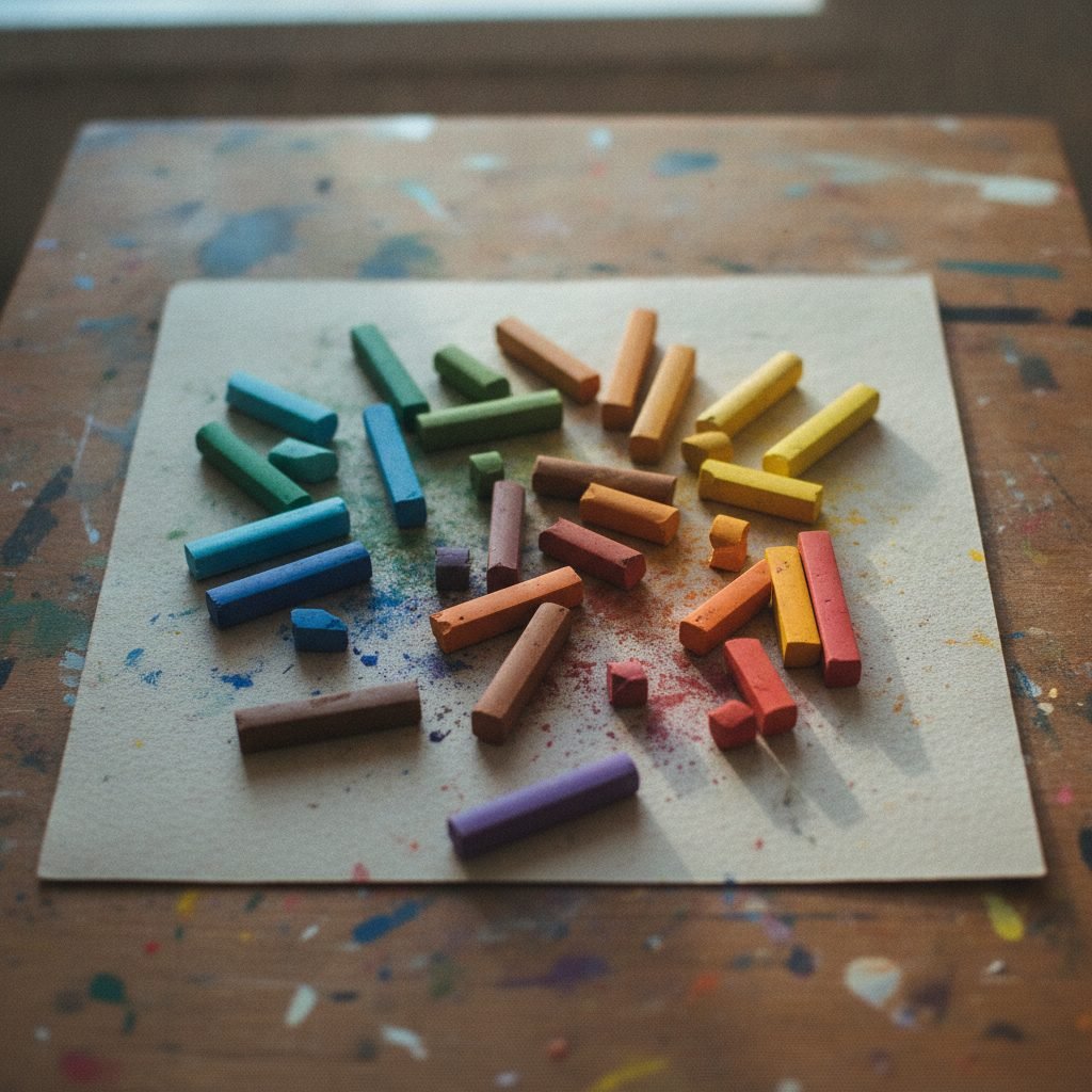 Imagem ilustrativa (gerada por IA) sobre melhor papel para giz pastel oleoso: qual escolher para desenhar - Ateliê Artístico